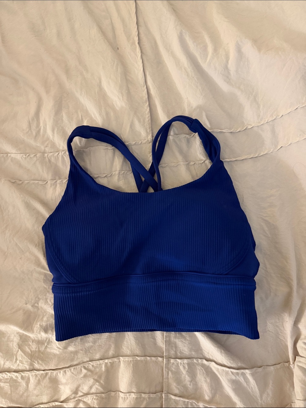 lululemon athletica Royal Blue Ribbed Strappy Sports Bra